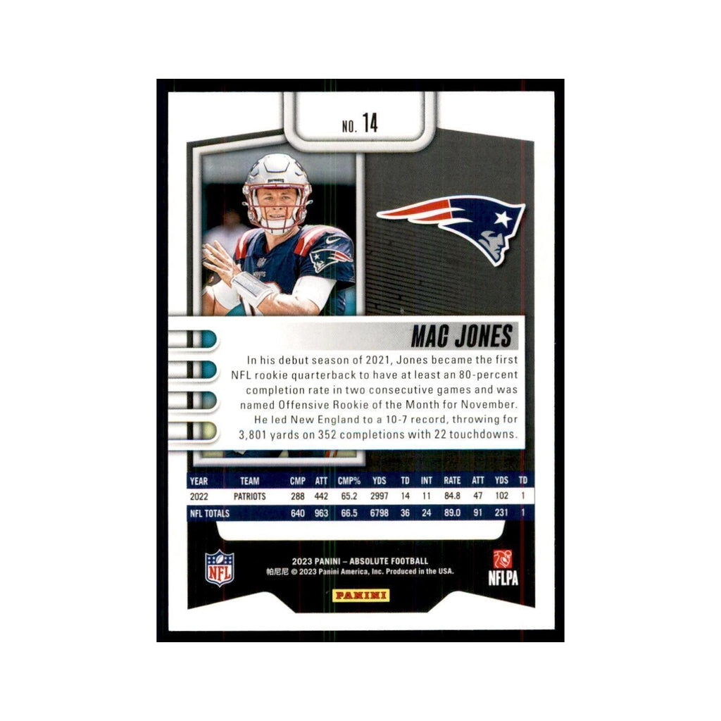2023 Panini Absolute Mac Jones Patriots #14