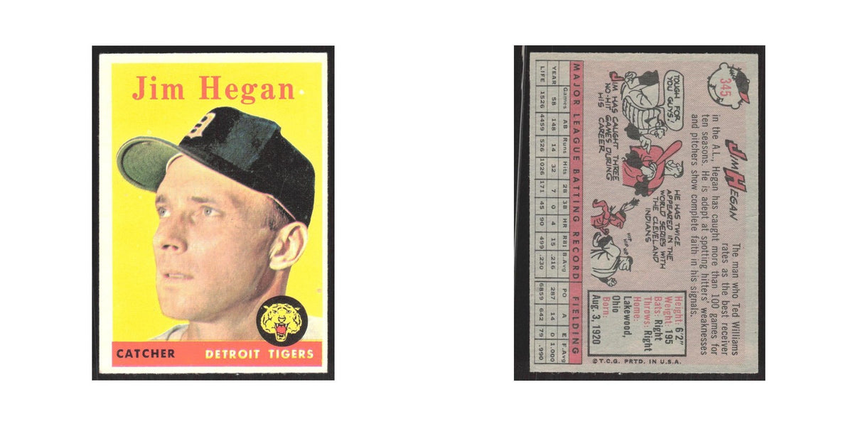1958 Topps Jim Hegan Tigers #345