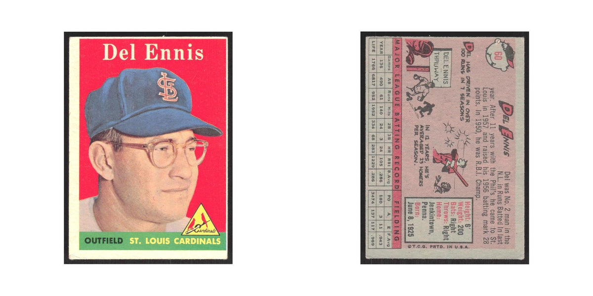 1958 Topps Del Ennis Cardinals #60