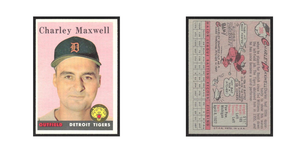 1958 Topps Charley Maxwell Tigers #380