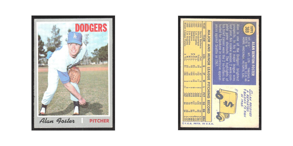 1970 Topps Alan Foster Dodgers #369