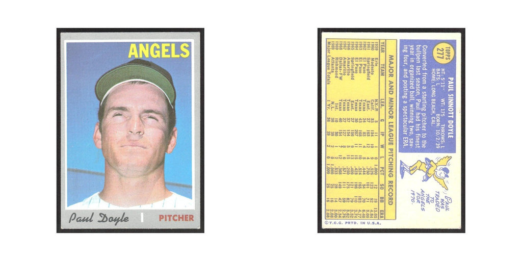 1970 Topps Paul Doyle RC Angels #277