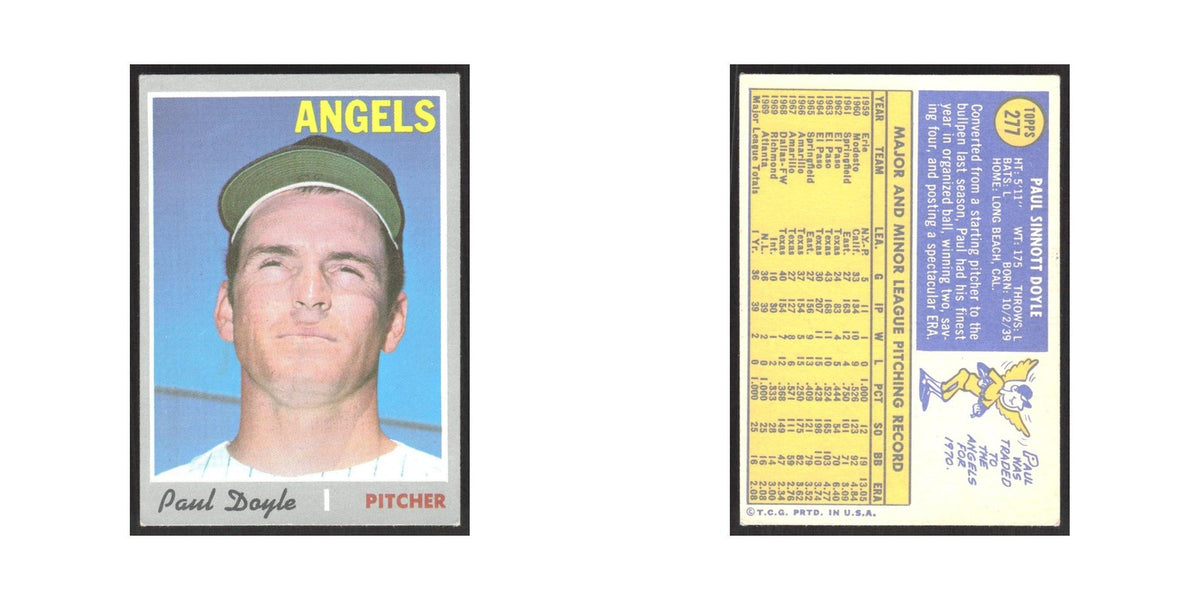 1970 Topps Paul Doyle RC Angels #277