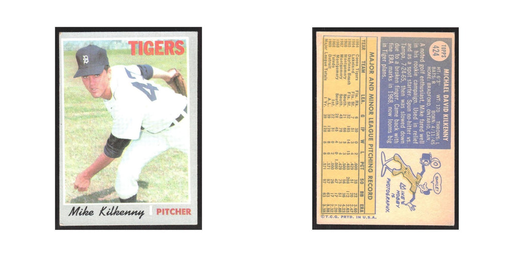 1970 Topps Mike Kilkenny Tigers #424