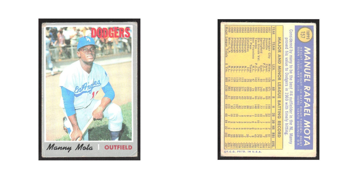 1970 Topps Manny Mota Dodgers #157