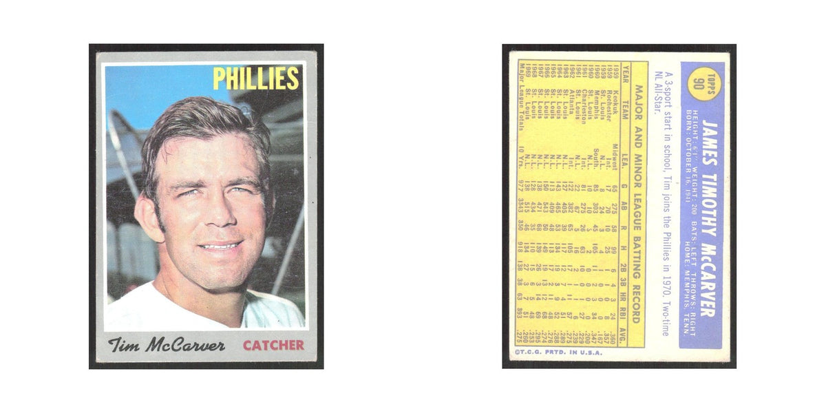 1970 Topps Tim McCarver Phillies #90
