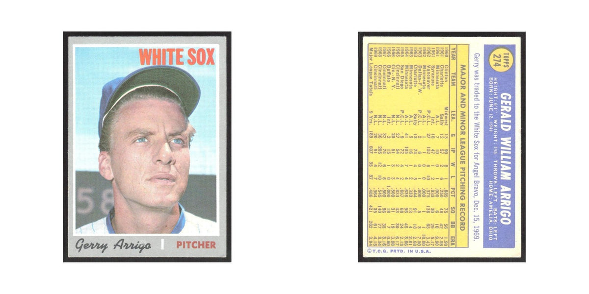 1970 Topps Gerry Arrigo White Sox #274