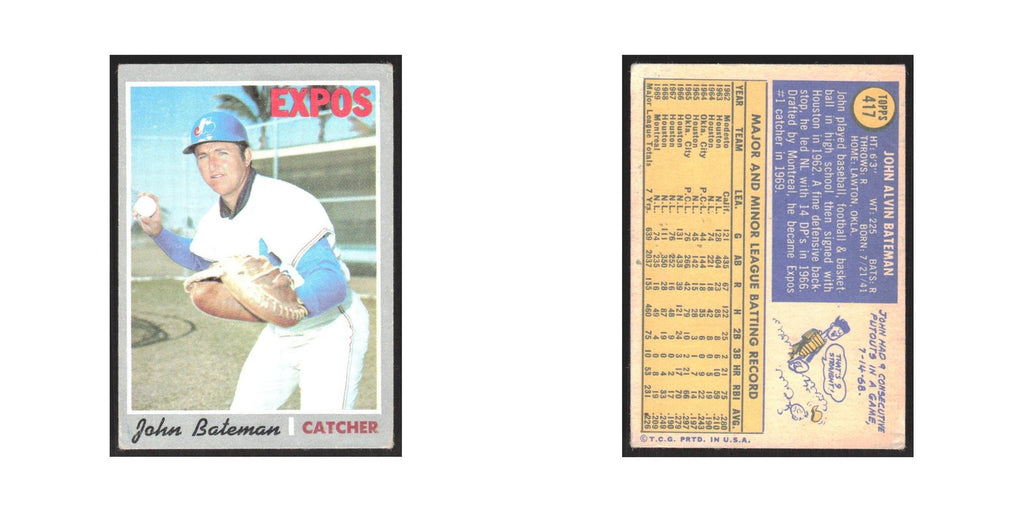 1970 Topps John Bateman Montreal Expos #417