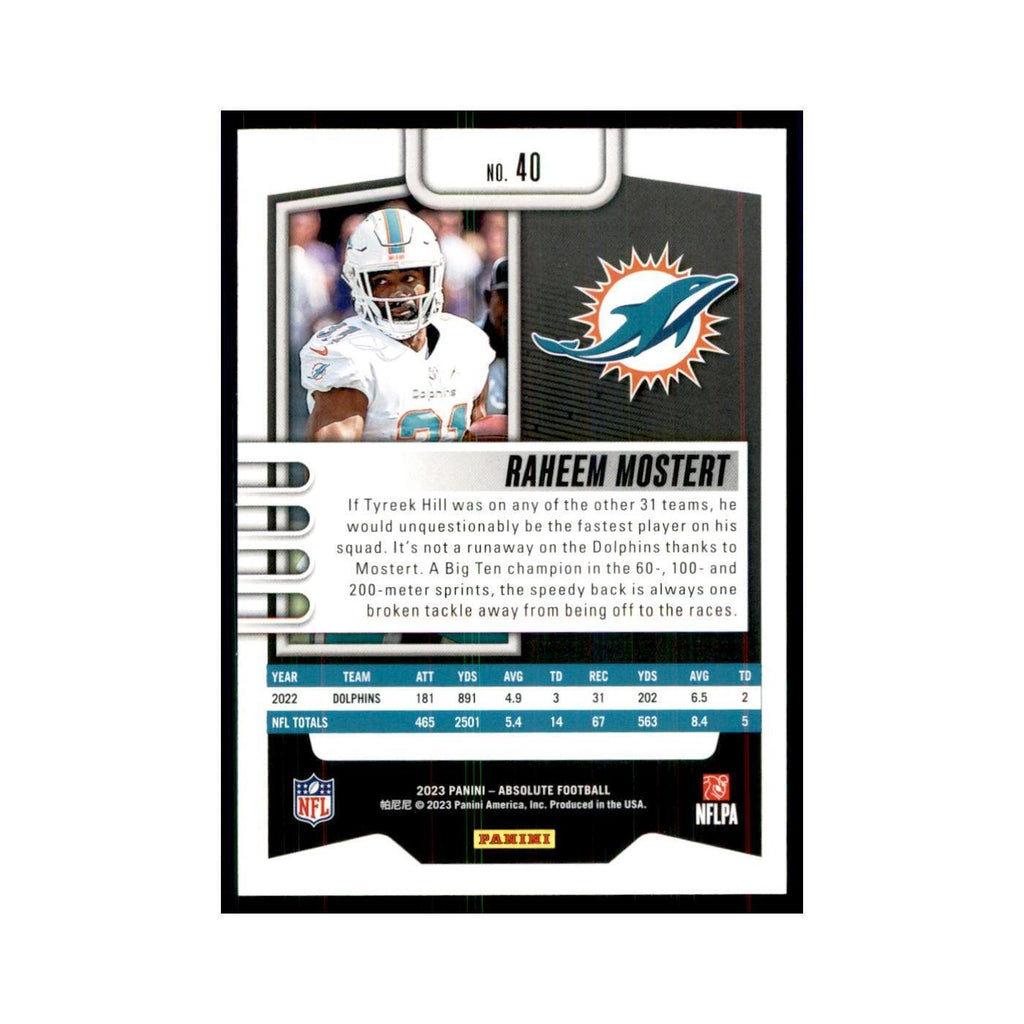 2023 Panini Absolute Raheem Mostert Dolphins #40
