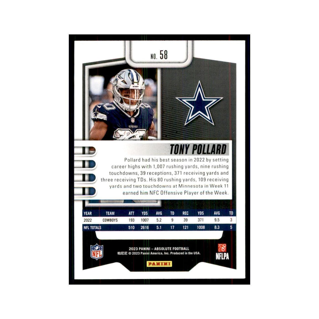 2023 Panini Absolute Tony Pollard Cowboys #58