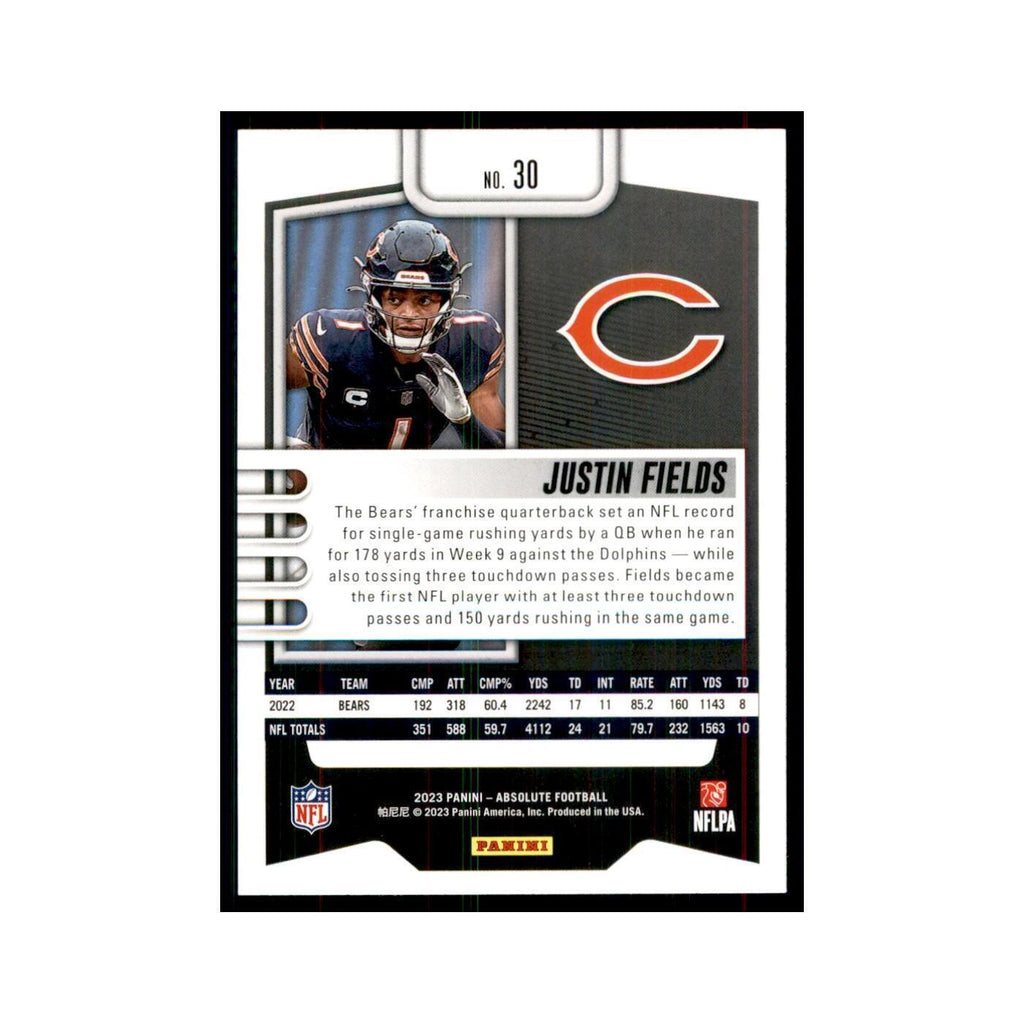 2023 Panini Absolute Justin Fields Bears #30