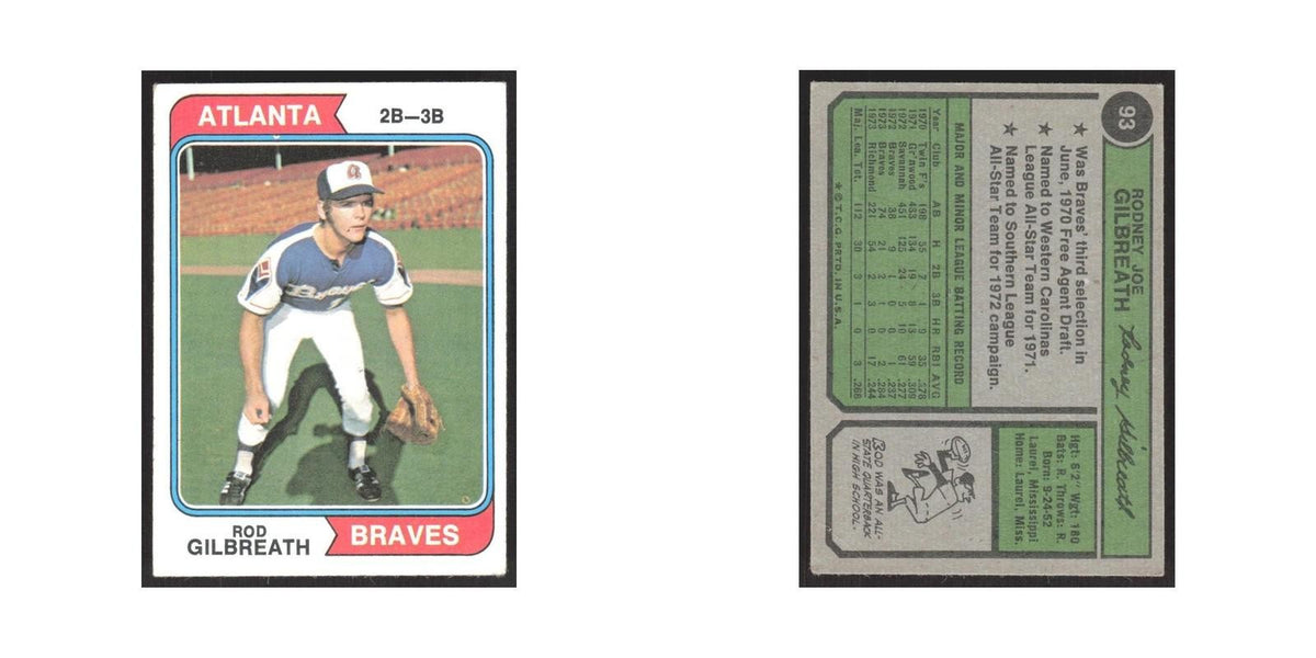 1974 Topps Rod Gilbreath RC Braves #93