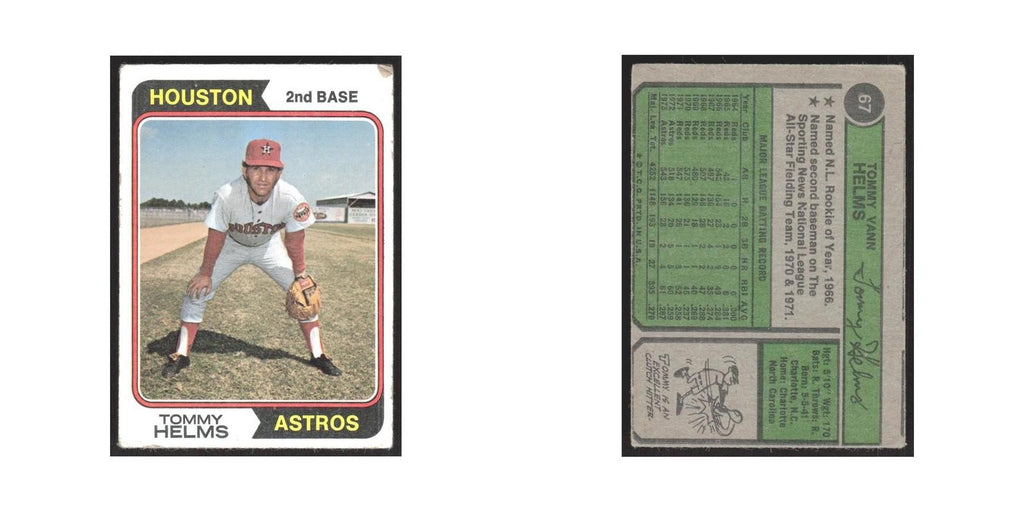 1974 Topps Tommy Helms Astros #67