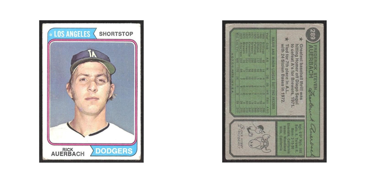 1974 Topps Rick Auerbach Dodgers #289