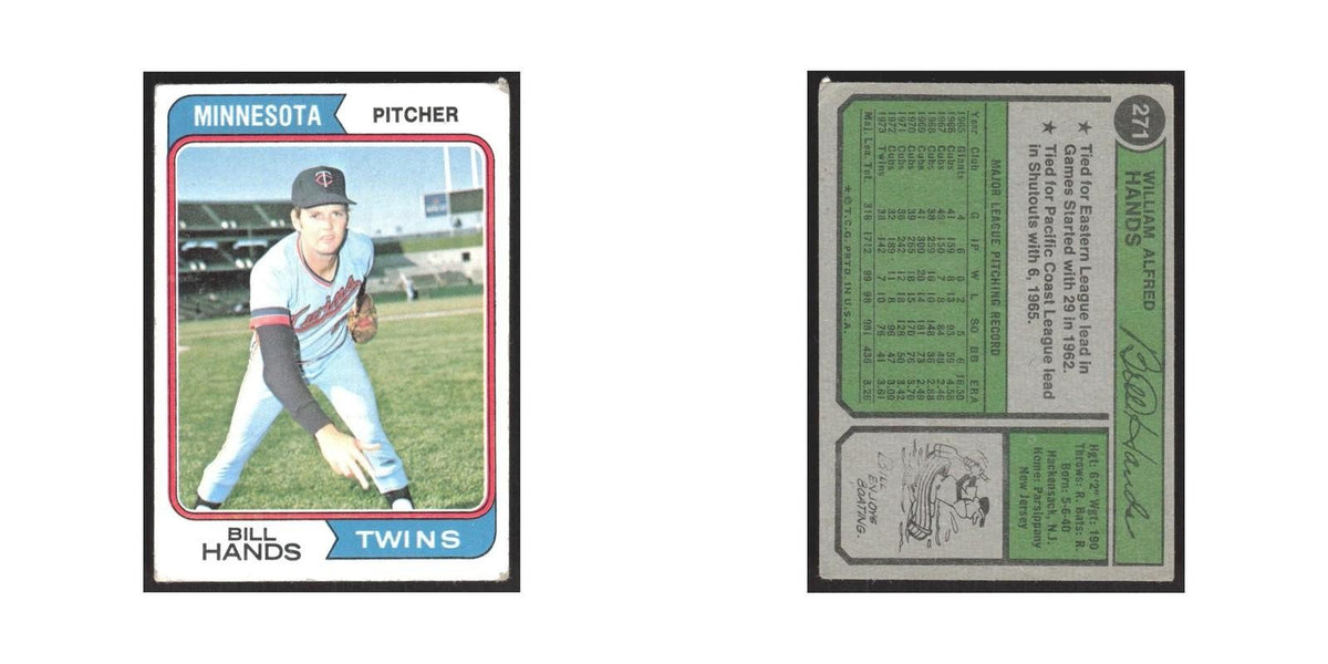 1974 Topps Bill Hands Twins #271