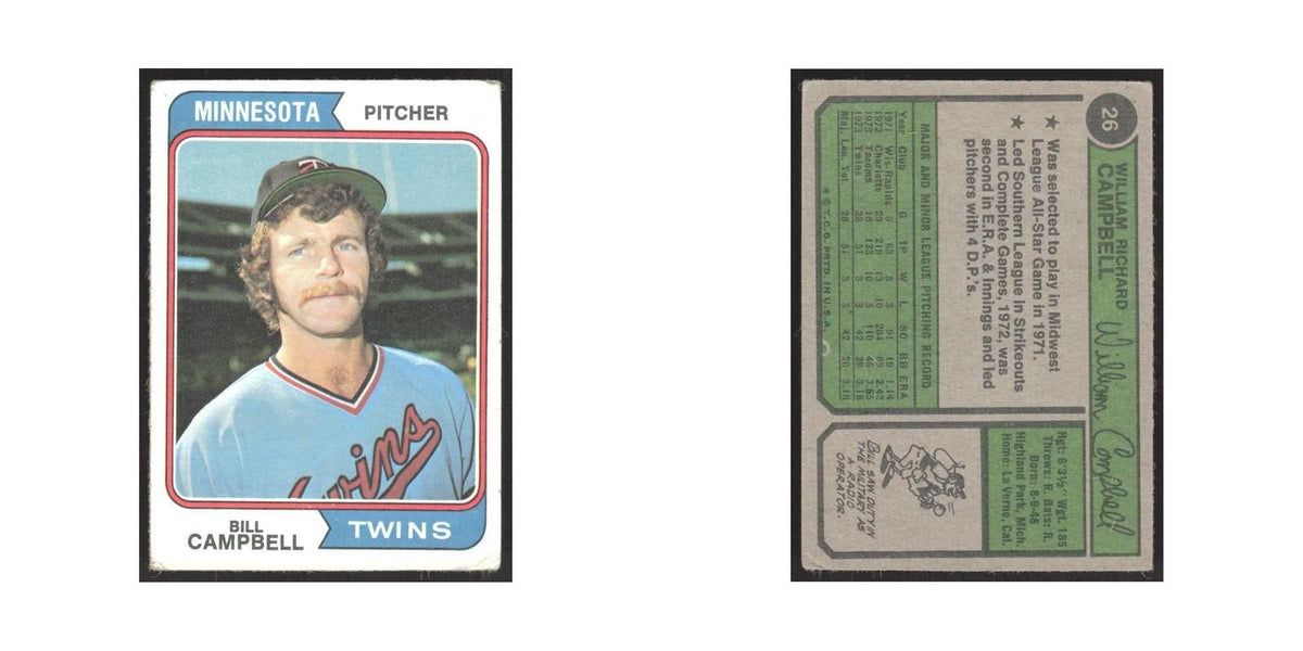 1974 Topps Bill Campbell RC Twins #26