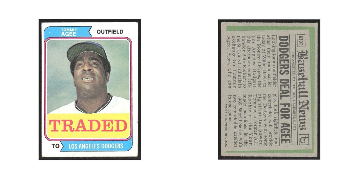1974 Topps Traded Tommie Agee Dodgers #630T