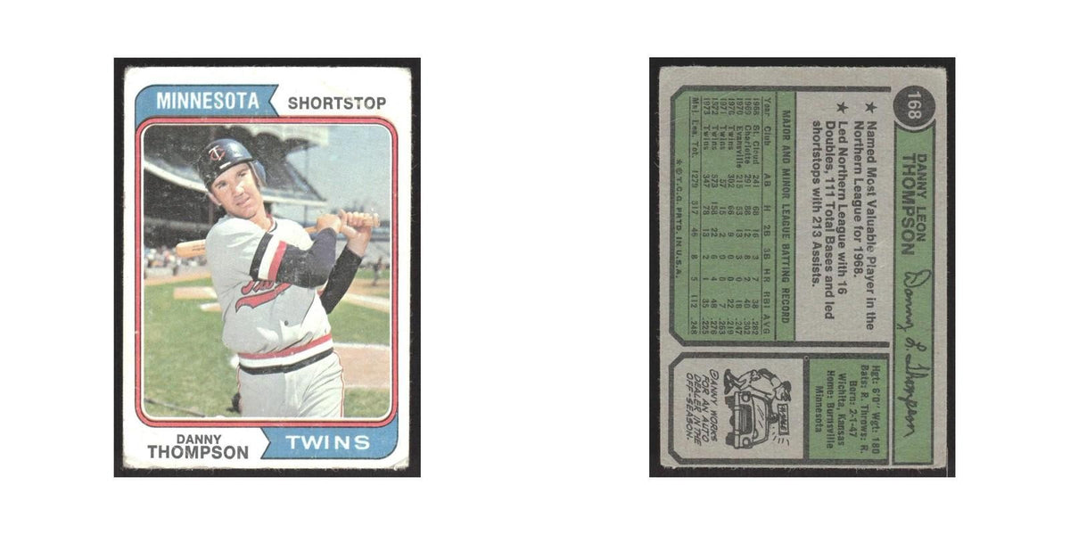 1974 Topps Danny Thompson Twins #168