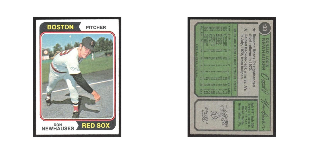 1974 Topps Don Newhauser RC Red Sox #33