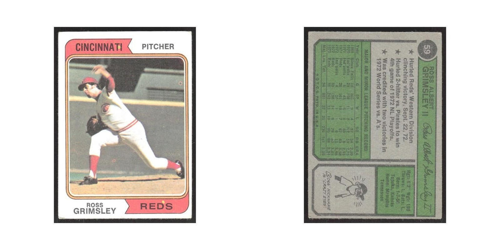1974 Topps Ross Grimsley Reds #59