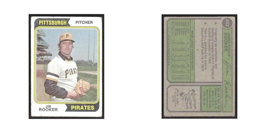 1974 Topps Jim Rooker Pirates #402
