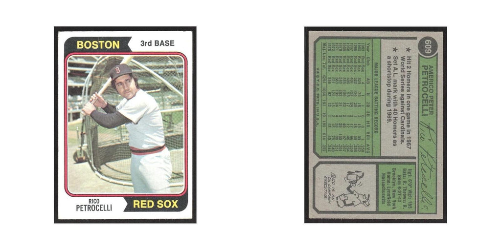 1974 Topps Rico Petrocelli Red Sox #609