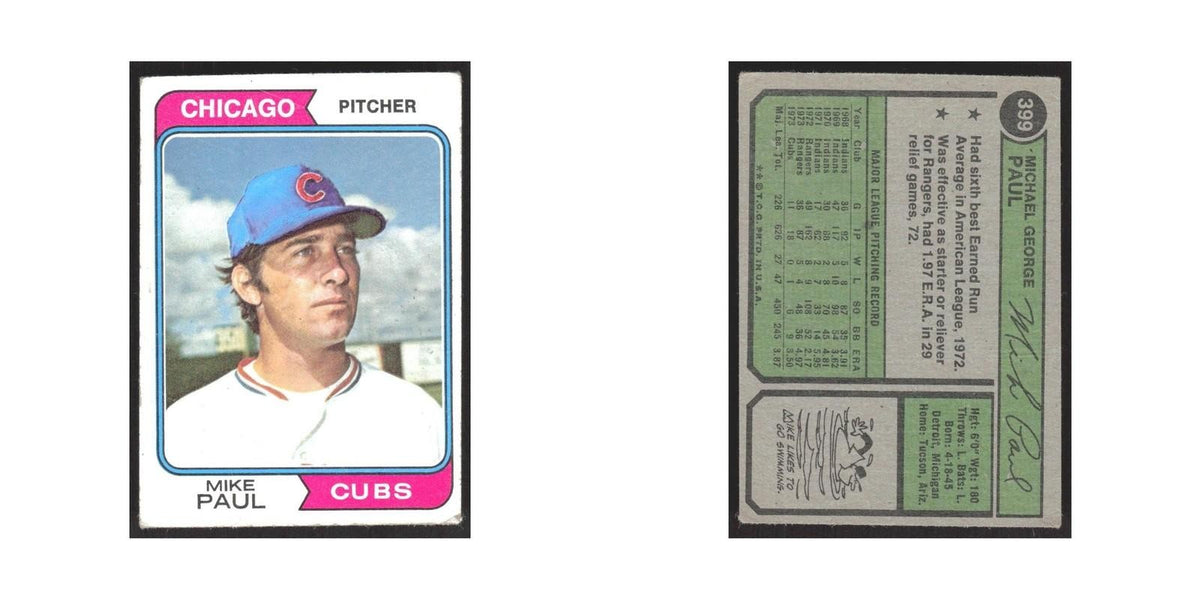 1974 Topps Mike Paul Cubs #399