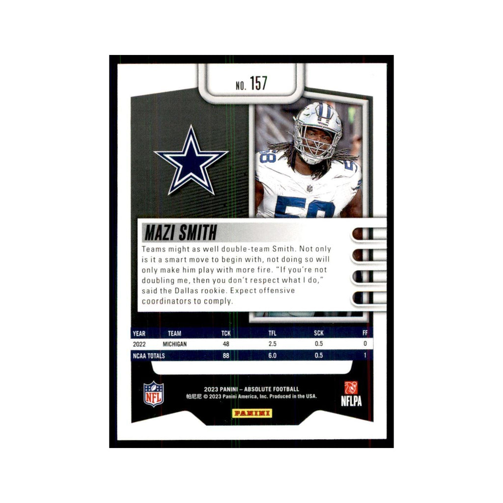 2023 Panini Absolute Foil Mazi Smith Cowboys #157