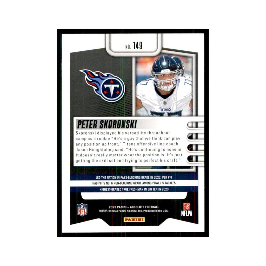 2023 Panini Absolute Foil Peter Skoronski RC Titans #149