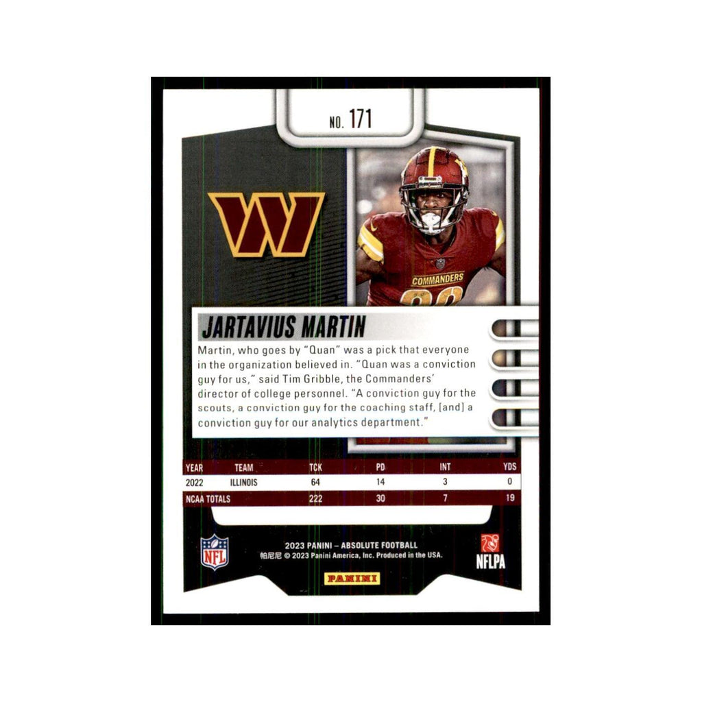 2023 Panini Absolute Foil Jartavius Martin RC Commanders #171
