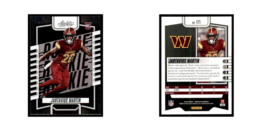 2023 Panini Absolute Foil Jartavius Martin RC Commanders #171