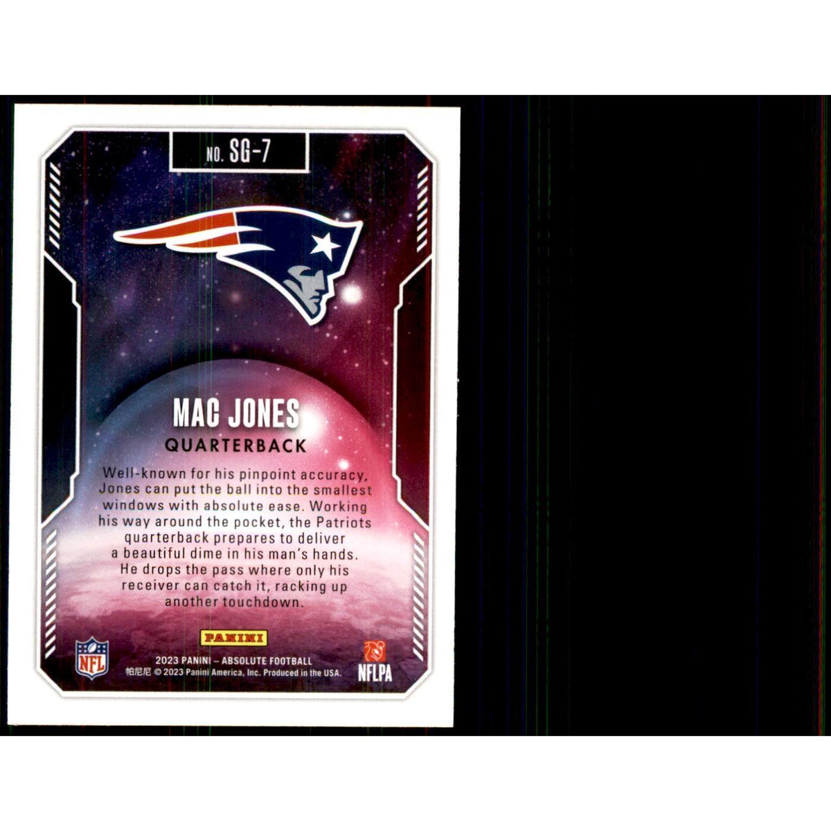 2023 Panini Absolute Star Gazing Mac Jones Patriots #SG-7