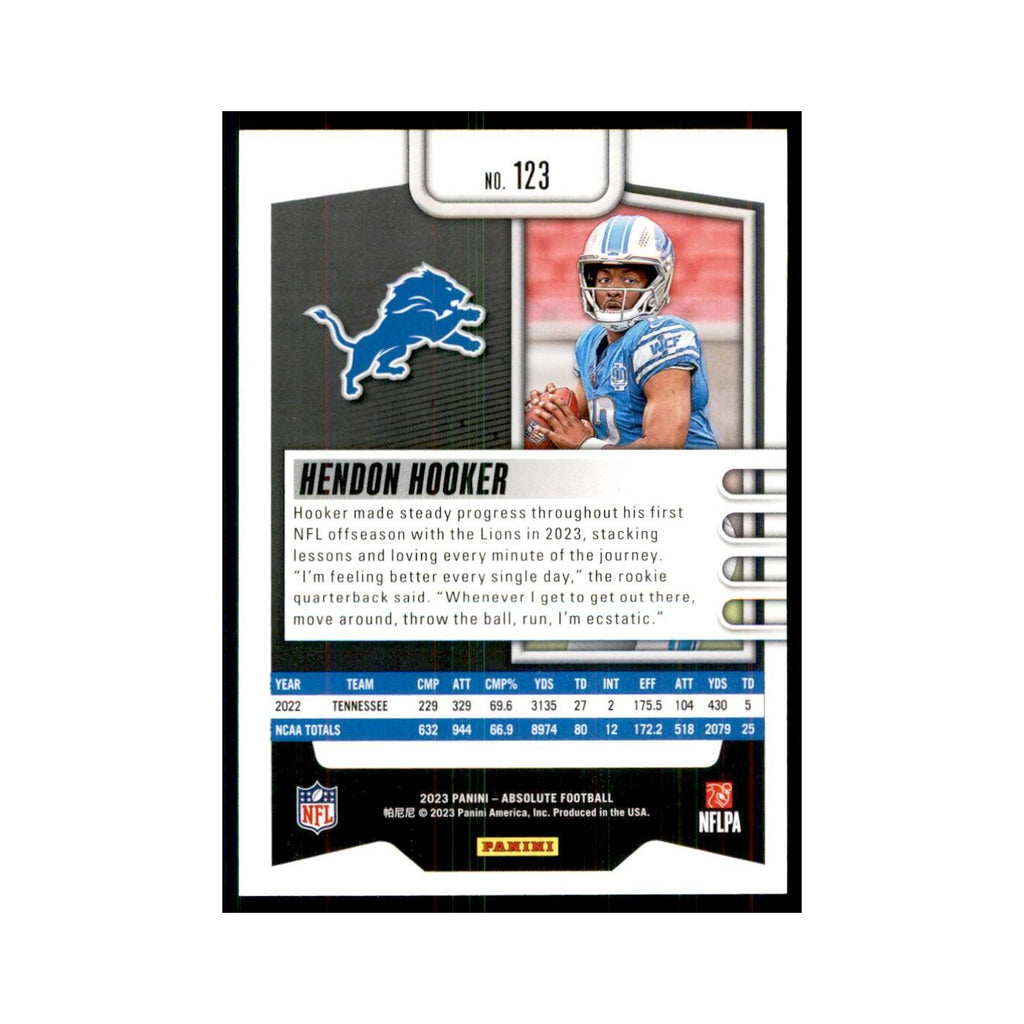 2023 Panini Absolute Foil Hendon Hooker RC Lions #123