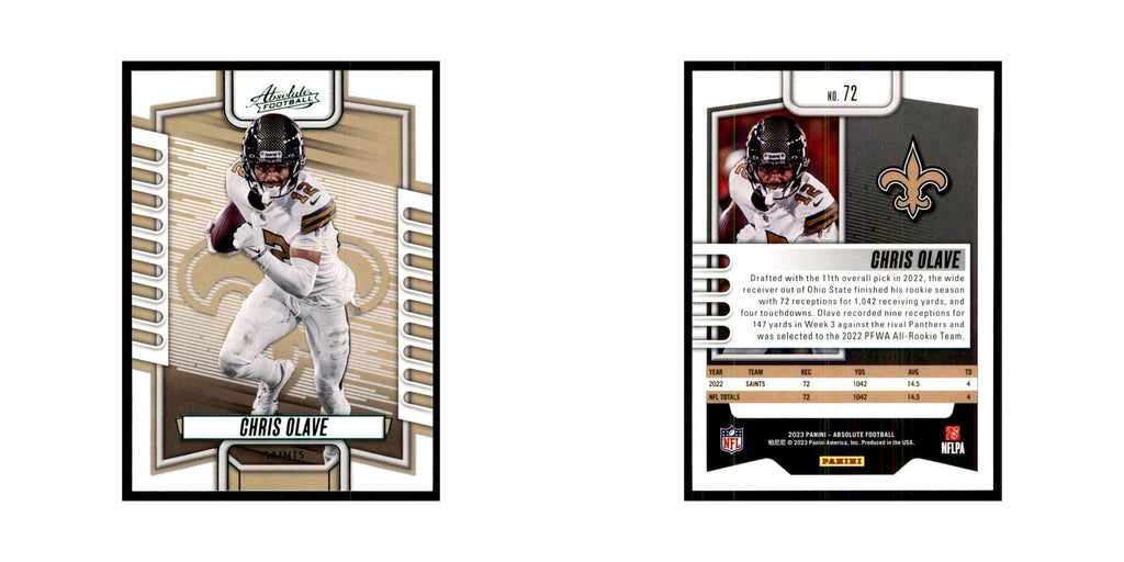 2023 Panini Absolute Green Chris Olave Saints #72