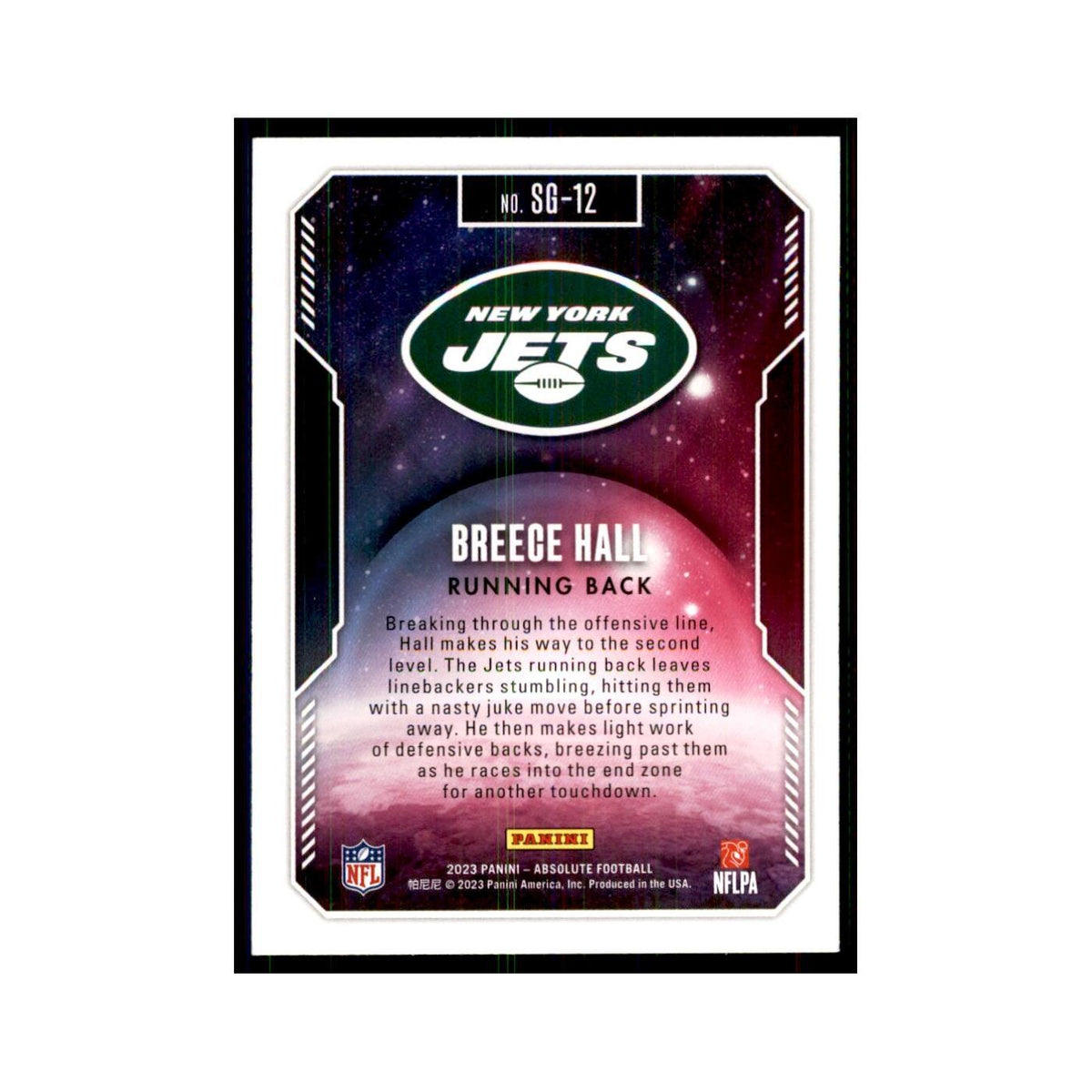 2023 Panini Absolute Star Gazing Breece Hall Jets #SG-12