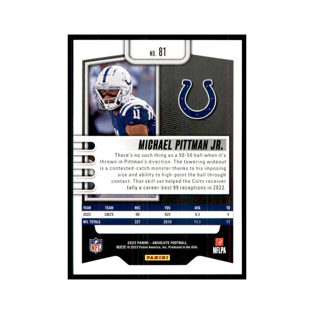 2023 Panini Absolute Foil Michael Pittman Jr. RC Colts #81