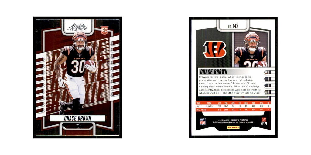 2023 Panini Absolute Foil Chase Brown RC Bengals #142
