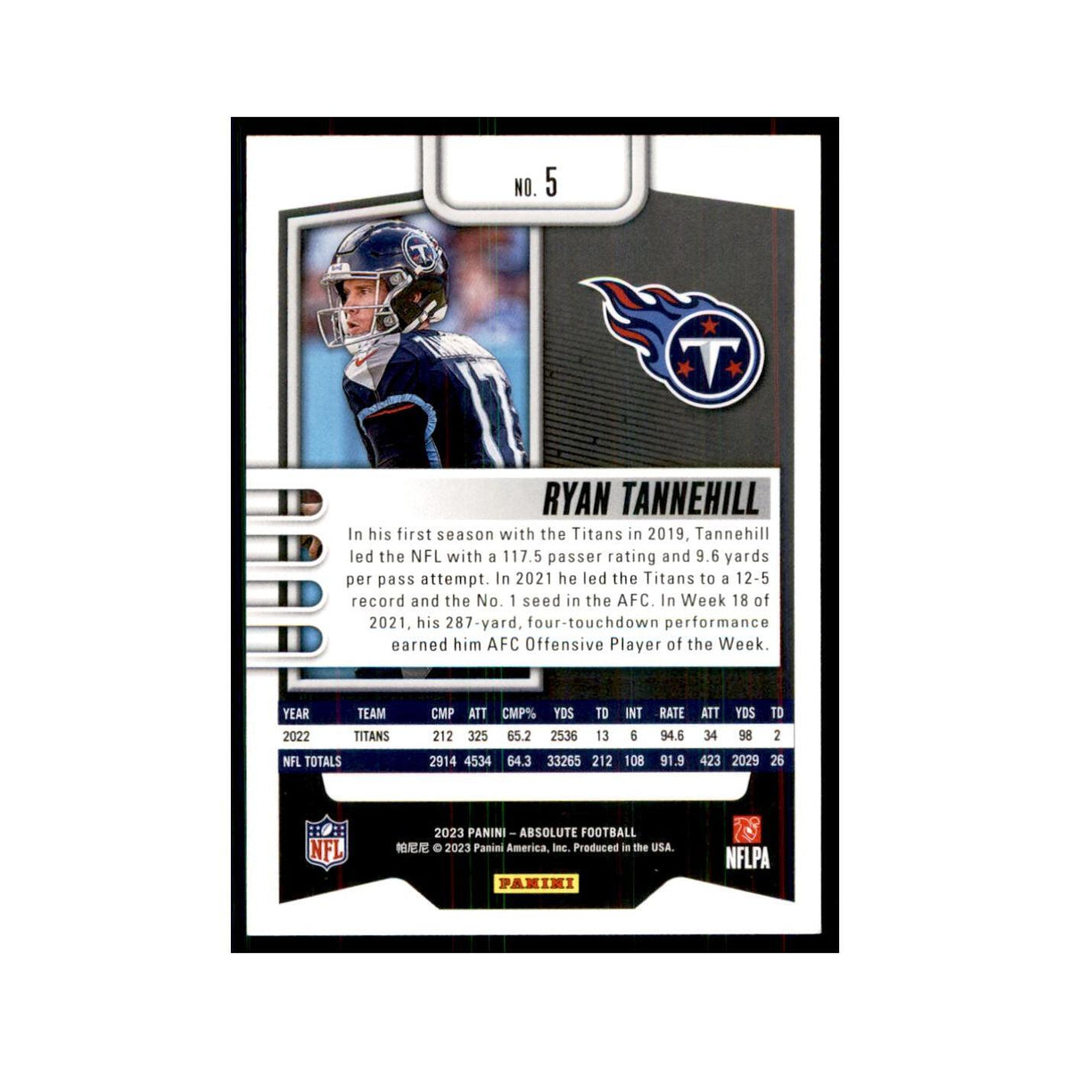 2023 Panini Absolute Green Ryan Tannehill Titans #5