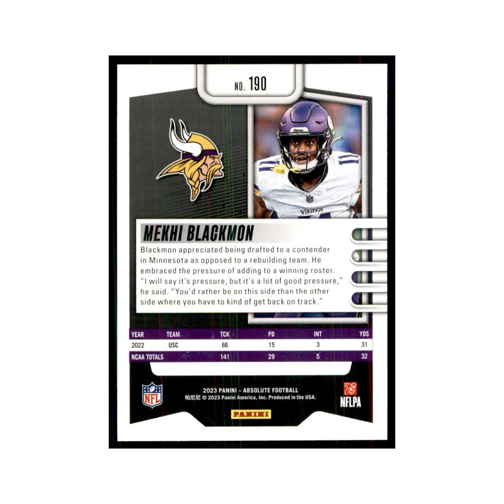2023 Panini Absolute Foil Mekhi Blackmon RC Vikings #190
