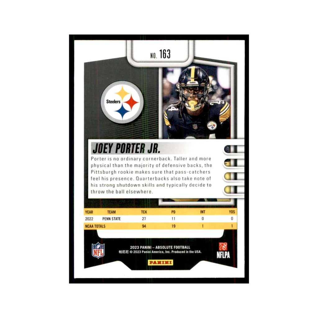 2023 Panini Absolute Foil Joey Porter Jr. RC Steelers #163
