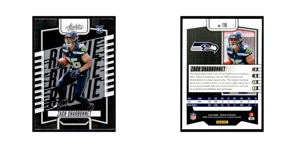 2023 Panini Absolute Foil Zach Charbonnet RC Seahawks #119
