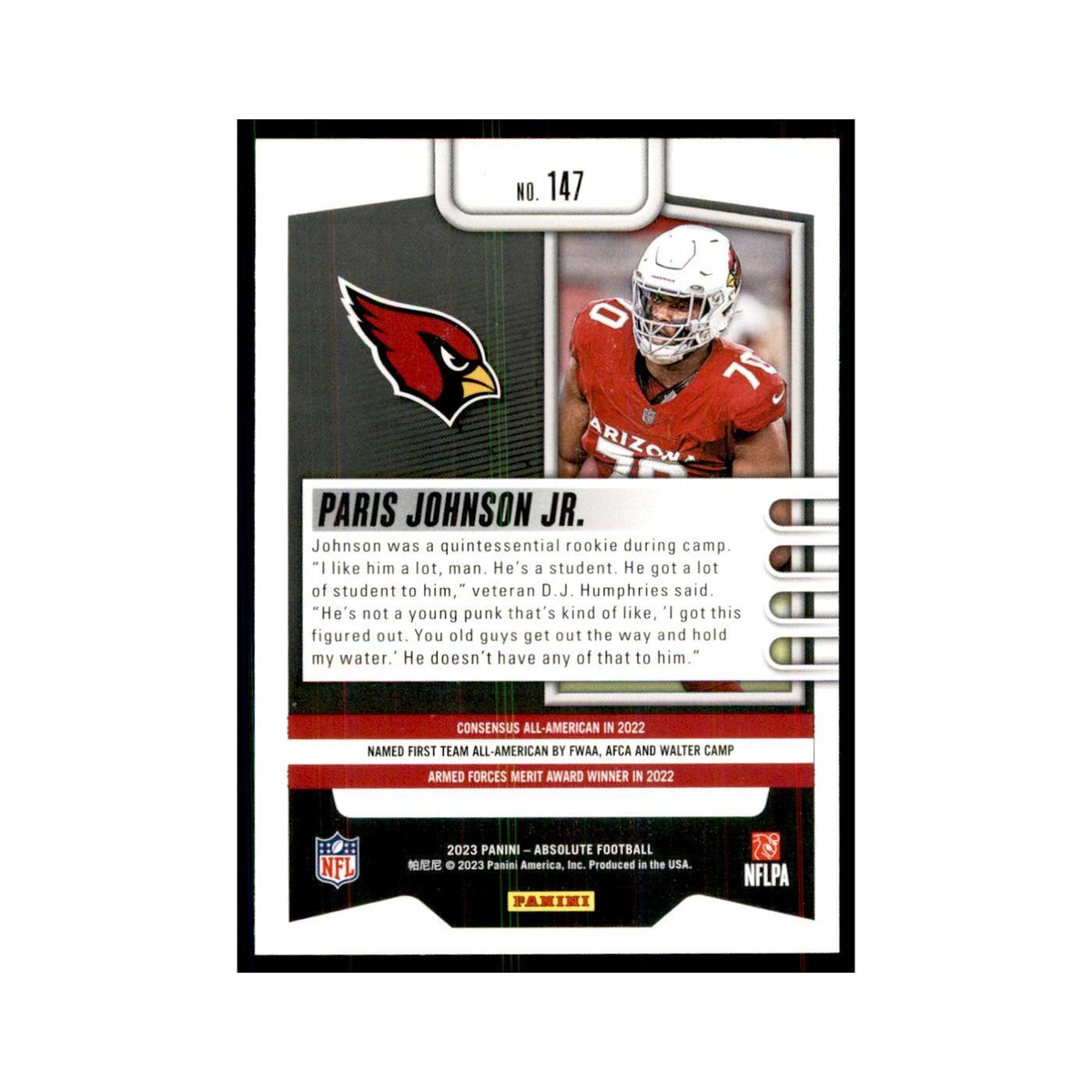 2023 Panini Absolute Foil Paris Johnson Jr RC Cardinals #147