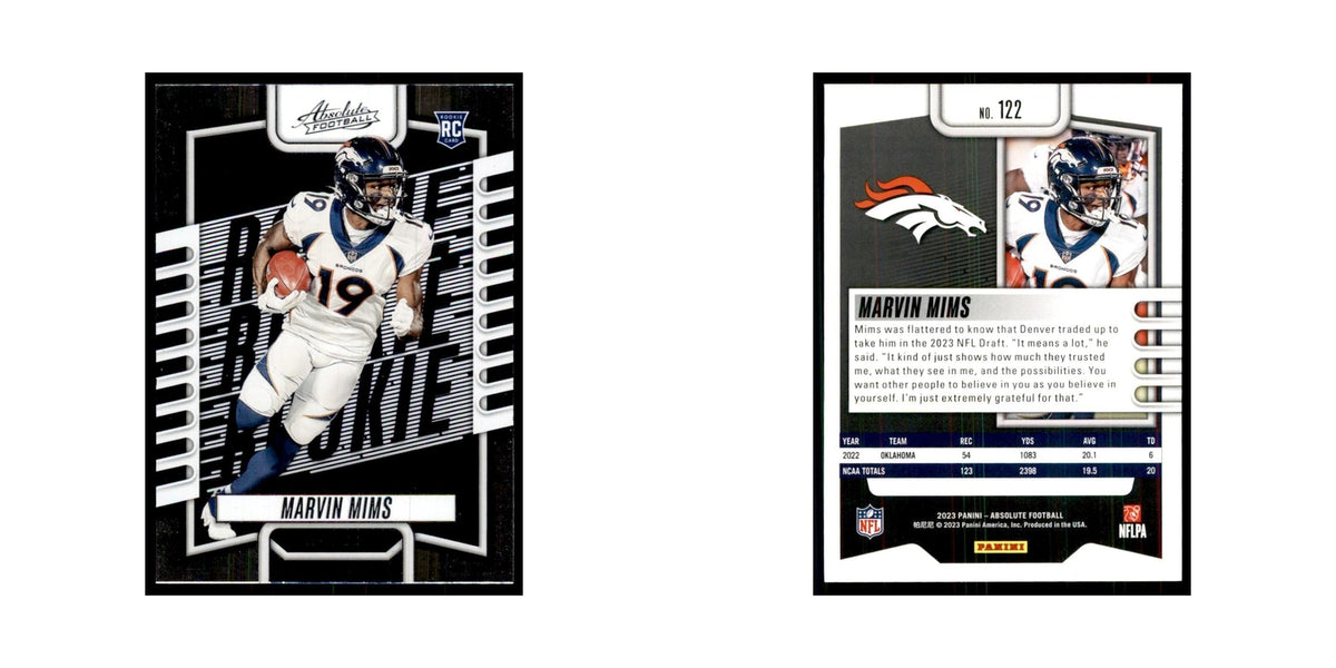 2023 Panini Absolute Foil Marvin Mims RC Broncos #122
