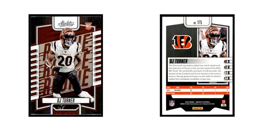 2023 Panini Absolute Foil DJ Turner RC Bengals #175