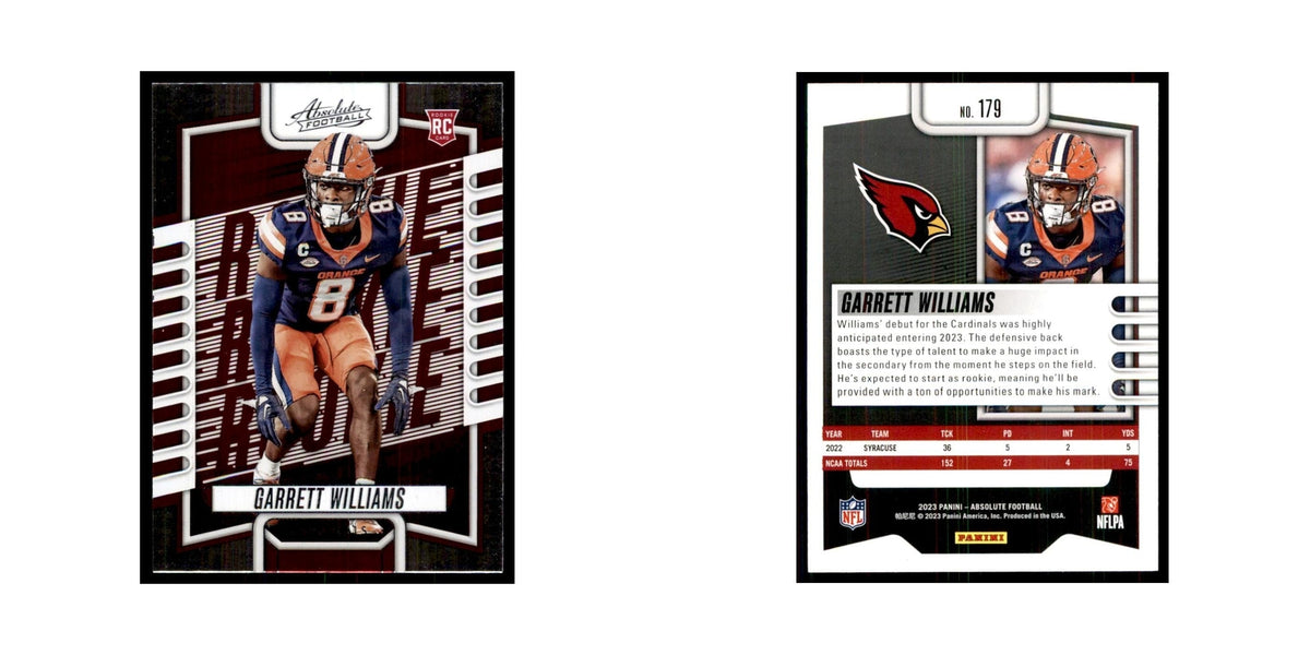 2023 Panini Absolute Foil Garrett Williams RC Cardinals #179