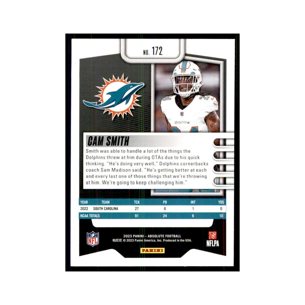 2023 Panini Absolute Foil Cam Smith RC Dolphins #172