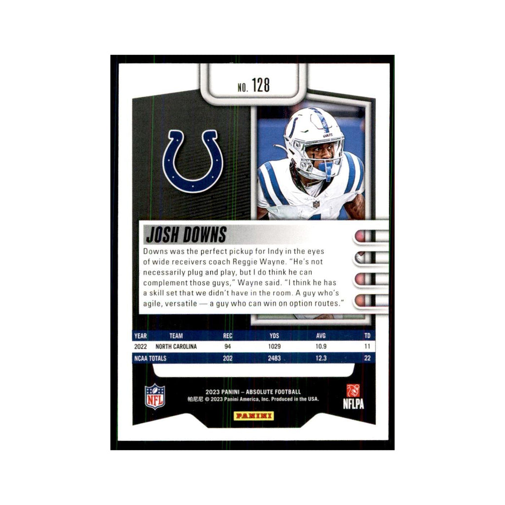 2023 Panini Absolute Foil Josh Downs RC Colts #128