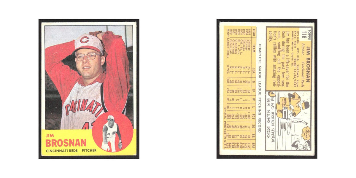 1963 Topps Jim Brosnan Reds #116