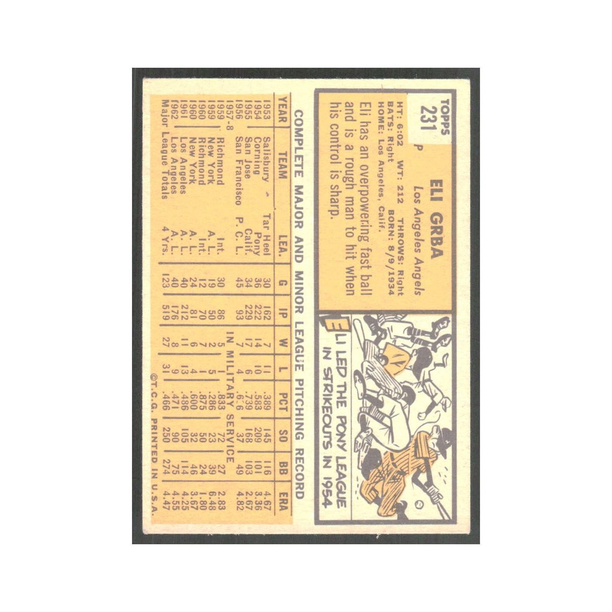 1963 Topps Eli Grba Angels #231