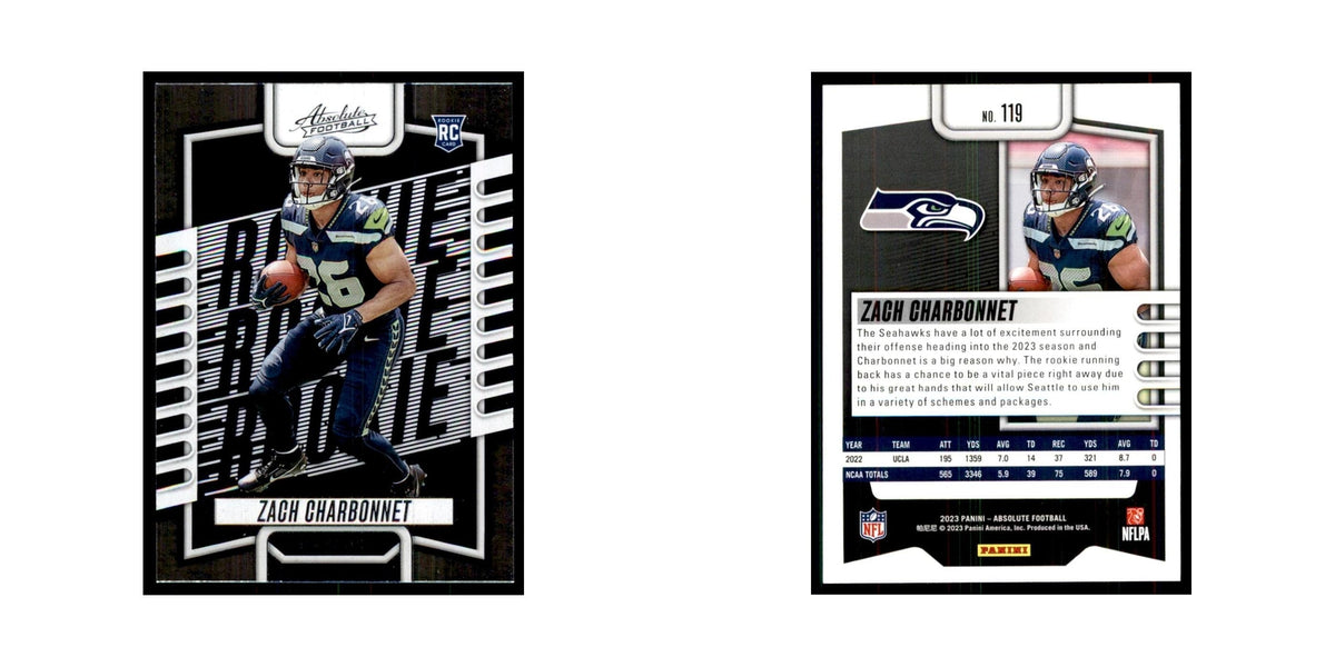 2023 Panini Absolute Foil Zach Charbonnet RC Seahawks #119